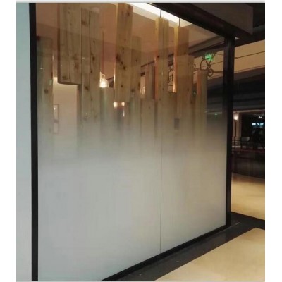艺术玻璃渐变隔断屏风家用客厅洗手间简约磨砂透光钢化夹丝玻璃图2
