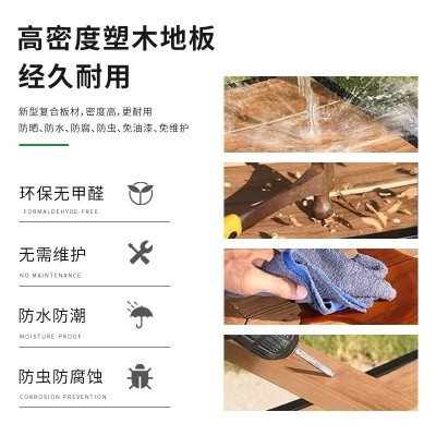 条纹塑木地板户外别墅庭院阳台花园防腐木工程栈道改造木纹环保板图2