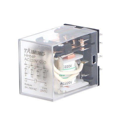 泰明小型中间继电器HH54P配DYF14A底座14脚4组DC12V24VAC220V图2