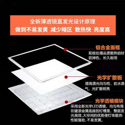 LED嵌入式厨房厨卫灯集成吊顶灯净化扣板平板灯600*600面板灯图4