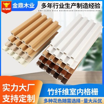 塑木格栅板室内装修电视背景墙凹凸型网红木塑格栅护墙板厂家