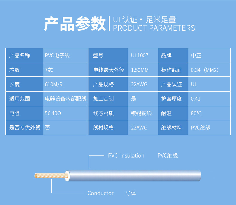 UL1007-22产品参数