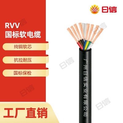 国标RVV铜芯护套线控制电缆6 10 12 20 30芯信号线厂家直销