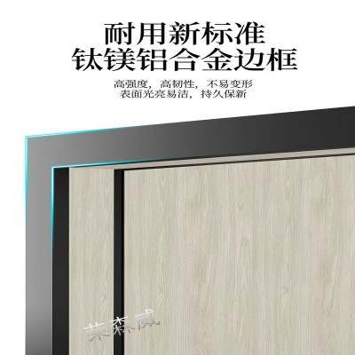 极窄铝木门室内实木门办公室出租房卧室门极简房间铝边框室内门图4