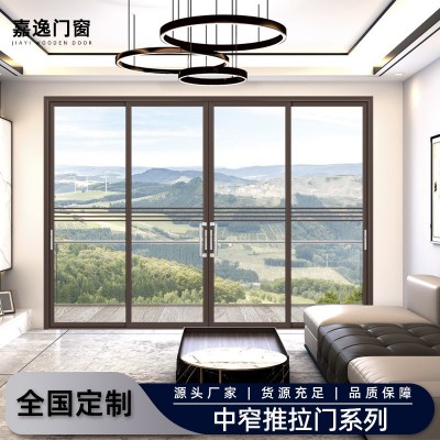 厂家批发中窄推拉吊趟门厨房阳台现代简约钛镁合金隔音推拉门图3