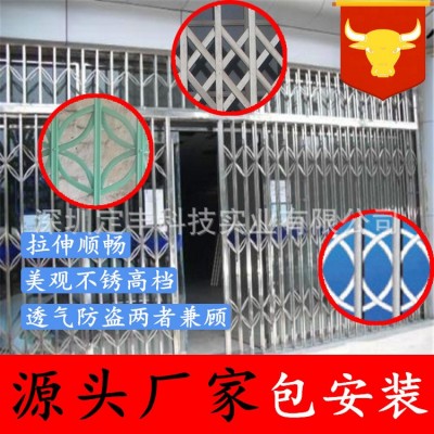 深圳不锈钢推拉门拉闸门电梯口折叠门透气防盗门入户门包上门安装
