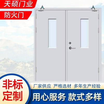 厂家供应木质防火门单双开一门一证商场通道双开消防门挡烟隔热门图3