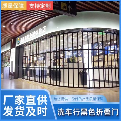 铝合金透明 折叠门 店铺商场推拉门 侧拉弧形 厂家安装