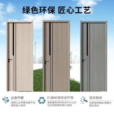 工厂直销碳晶实木复合卧室简约静音套装烤漆平开室内免漆门房间门图4