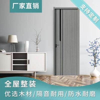 工厂直销碳晶实木复合卧室简约静音套装烤漆平开室内免漆门房间门图2