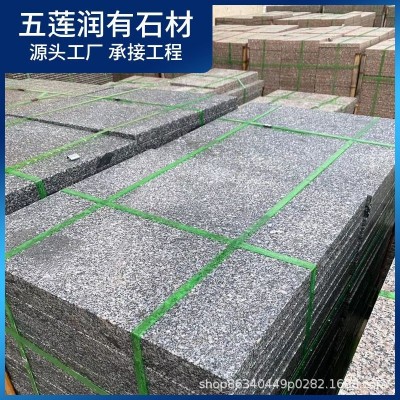 产地直发芝麻灰火烧板 30mm厚庭院户外广场地铺石 浅灰色花岗岩砖图4