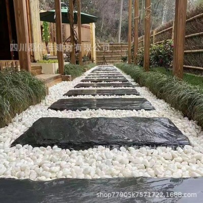天然青石板汀步园林景区别墅防滑草坪不规则庭院花园踏步文化石砖图4