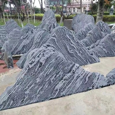雪浪石切片组合景观石室内枯山水造景天然假山石头庭院泰山石摆件图4