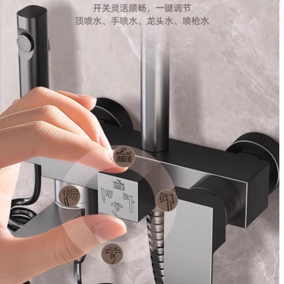 外贸 方形 淋浴系统沐浴室暗装增压花洒套装家用花洒全套一整套图4