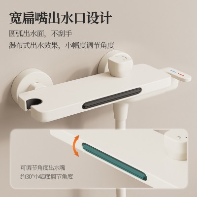 局部铜挂墙式冷热水龙头套装 独立式浴缸专用配款 LT001图3