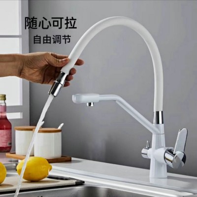 厨房净水龙头家用洗菜盆万向旋转双模水龙头水槽防溅龙头