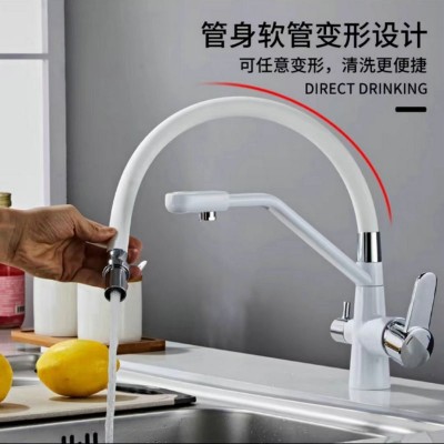 厨房净水龙头家用洗菜盆万向旋转双模水龙头水槽防溅龙头图2