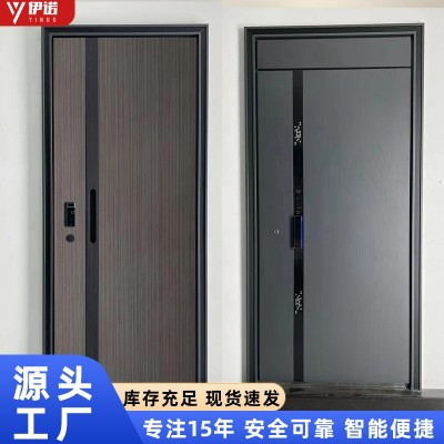甲级防盗门家用精雕铸铝入户门人脸指纹锁安全门进户单开门子母门图2