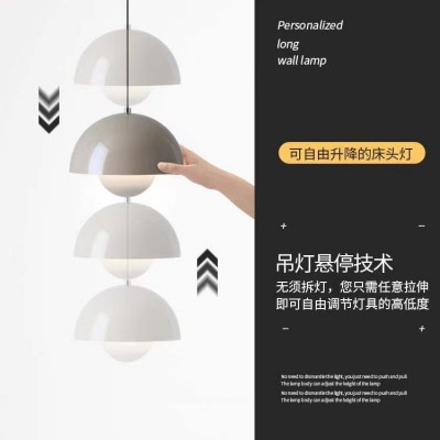 丹麦花苞床头吊灯全光谱餐厅灯创意岛台现代简约可升降花苞吊线灯图2