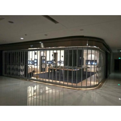 铝合金折叠门推拉门开放式隔断无轨道厨房卫生间阳台隐形伸缩移门图2