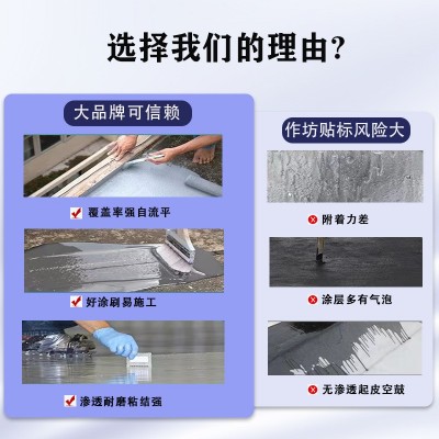 丙烯酸厨卫墙面阳台水池防水防漏防霉柔性刚性通用型防水涂料图3