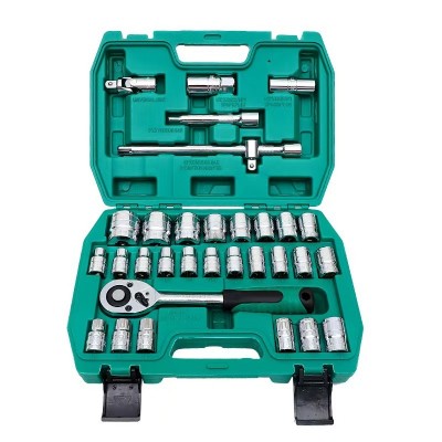汉森32件套筒镜面套筒扳手棘轮套筒组合工具汽车维修工具五金工具图5