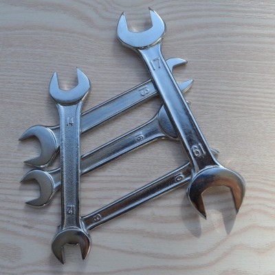 定制加工 45#汽修镀铬扳手 抛光两用开口扳手 专做五金工具呆扳手图4