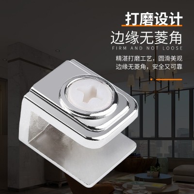 玻璃夹子固定托卡扣支架层板夹圆柱半圆方形托架卡条酒柜隔板卡子图3