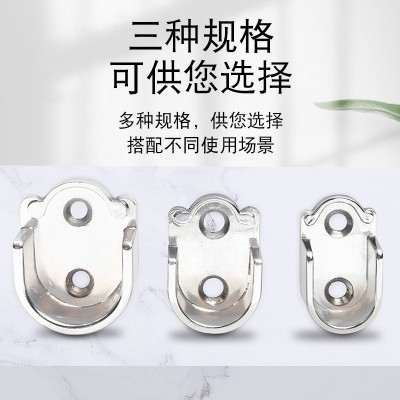 衣柜挂衣杆固定配件卡扣衣杆托固定座挂钩衣托法兰座衣柜衣杆底座图3