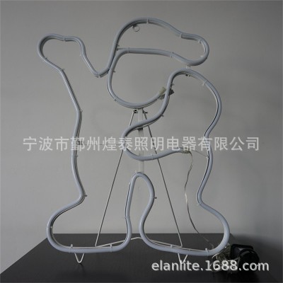 厂家供应圣诞霓虹灯造型铁架灯圣诞老人装饰店铺装饰灯图3