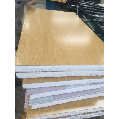 广东厂家生产批发保温材料彩钢木纹泡沫夹芯板 室内隔墙泡沫板图2