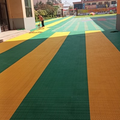 厂家爆款直销十六字格悬浮地板太阳花幼儿园篮球场室外适用拼装地图2