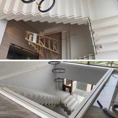 大理石楼梯踏步台阶别墅复式人造石英石岩板天然过门石窗台面定做图3