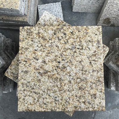 湖北随州石材厂家花岗岩黄金麻荔枝面地铺外墙大理石黄锈石石板图4