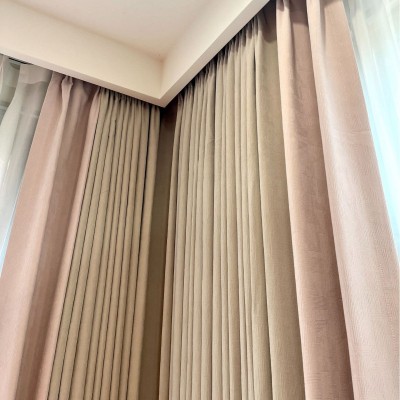 加厚窗帘电动客厅卧室餐厅遮阳成品批工厂批发双层简约静音小清新图4