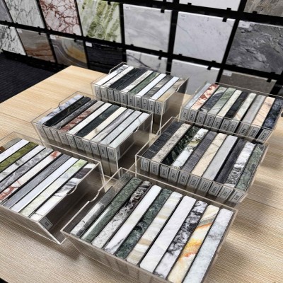 天然奢石小料石材样品雪山蓝设计师选材绿色奢石边角料小样图4