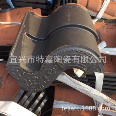 琉璃瓦连体瓦 滴水瓦花岩滴水 古建瓦头 仿古屋檐 徽派建筑古典瓦图2