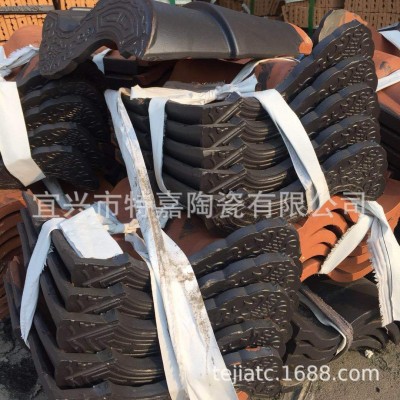 琉璃瓦连体瓦 滴水瓦花岩滴水 古建瓦头 仿古屋檐 徽派建筑古典瓦图4