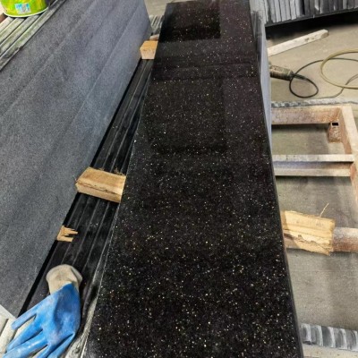 黑金沙花岗岩 黑金沙 黑色石材 黑色水景石材 福鼎黑火烧板图4