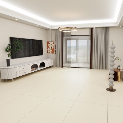 新品佛山奶油白黄灰色柔光天鹅绒肌肤釉素色750x1500超白胚地砖图2