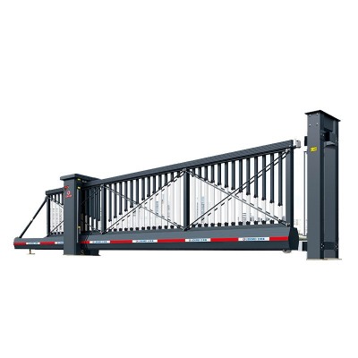 定 制 无轨悬浮门铝合金电动伸缩大门直线门学校工厂大门工业门图5