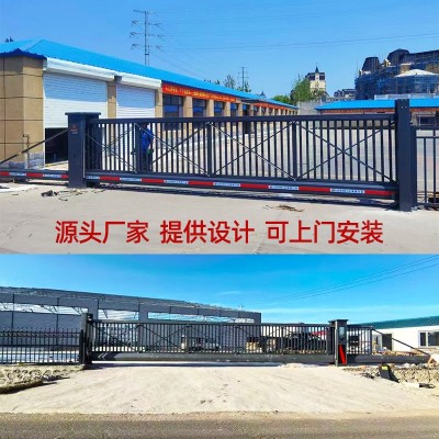 铝合金智能电动悬浮门企业学校工厂无轨运行电动工业大门定 制图2