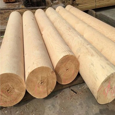 河南户外防腐木 碳化木圆木材 园林地板木屋景观凉亭材料厂家批发图2