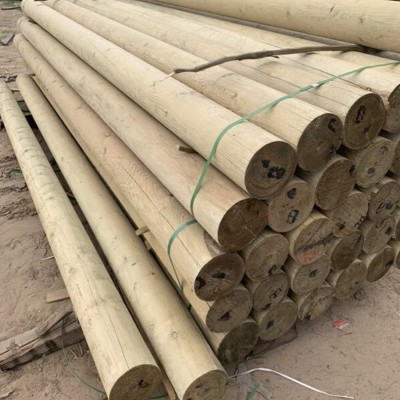 河南户外防腐木 碳化木圆木材 园林地板木屋景观凉亭材料厂家批发图3