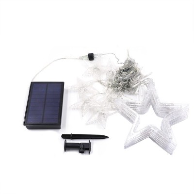 亚马逊跨境太阳能星月灯窗帘灯星星灯圣诞庭院装饰灯防水彩灯串灯图5