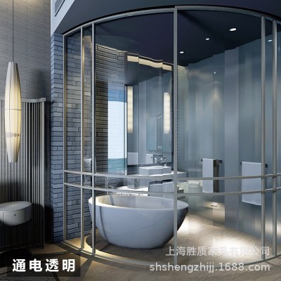 上海智能调光玻璃电控雾化膜通电变色玻璃电子隔断投影门隔热定制图3