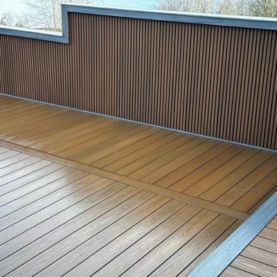 厂家直销户外木塑地板二代共挤实心压花加厚木地板庭院花园塑木板图2