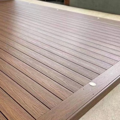 厂家直销户外木塑地板二代共挤实心压花加厚木地板庭院花园塑木板图4