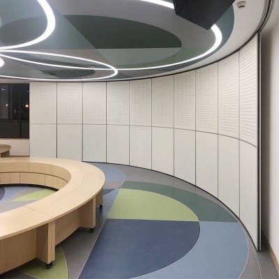 定制酒店移动隔断墙饭店包厢推拉折叠铝合金屏风办公室活动隔断墙图2