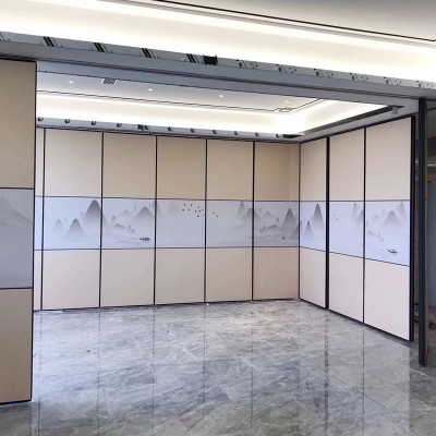 定制酒店移动隔断墙饭店包厢推拉折叠铝合金屏风办公室活动隔断墙图5